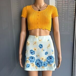 90s Floral  Mini Skirt